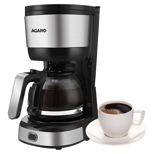 AGARO Royal 750 Watt 4 Cups Automatic Drip Coffee Maker with Auto Shut Off (Black/Silver)_1