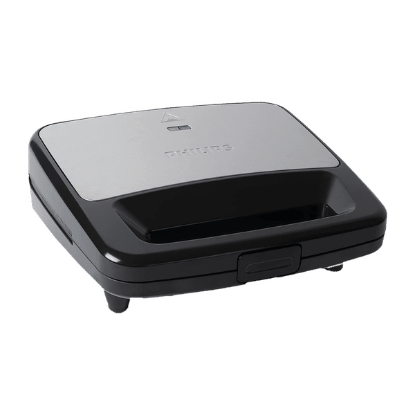 PHILIPS Viva Collection 700W 1 Slice Sandwich Maker with Secured Locking Mechanism (Black with Metallic Finish)_1