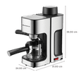 WONDERCHEF Regalia 1000 Watt 4 Cups Automatic Espresso, Cappuccino & Latte Coffee Maker with Removable Drip Tray (Steel)_2