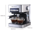 WONDERCHEF Regalia 800 Watt 2 Cups Semi-Automatic Espresso, Cappuccino, Latte, Macchiato & Ristretto Coffee Maker with Anti Slip Base (Steel)_2