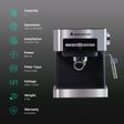 WONDERCHEF Regalia 800 Watt 2 Cups Semi-Automatic Espresso, Cappuccino, Latte, Macchiato & Ristretto Coffee Maker with Anti Slip Base (Steel)_3