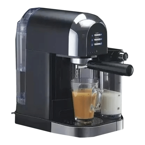 morphy richards AutoPresso 1350 Watt 6 Cups Automatic Espresso, Cappuccino & Latte Coffee Maker with Rust Resistant (Black)_1