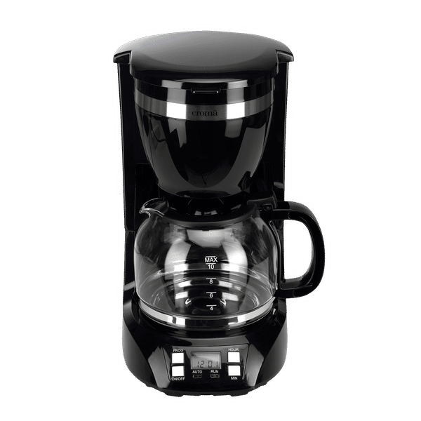 Croma 900 Watt 10 Cups Manual Espresso Coffee Maker with Keep Warm Function (Black)_1