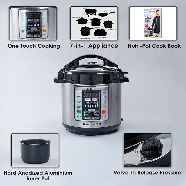 Buy WONDERCHEF Nutri-Pot 6 Litre Electric Pressure Cooker with 7-in-1 ...