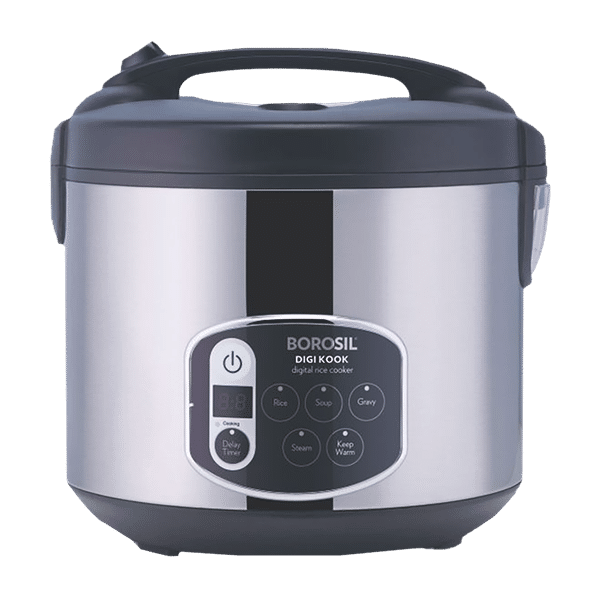 BOROSIL Digikook 1.8 Litre Electric Rice Cooker with Automatic Thermal Cutoff (Silver)_1