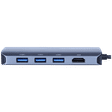 Croma USB 3.0 Type C to USB 3.0 Type C, USB 3.0 Type A, RJ45, HDMI Type A Multi-Port Hub (5 Gbps Data Transfer Rate, Grey)_2