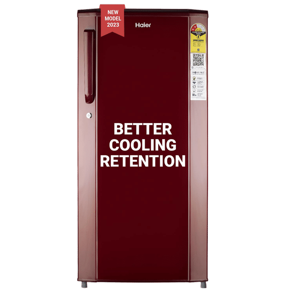 Haier 185 Litres 2 Star Direct Cool Single Door Refrigerator with Antibacterial Gasket (HED-192RS-P, Red Steel)_1