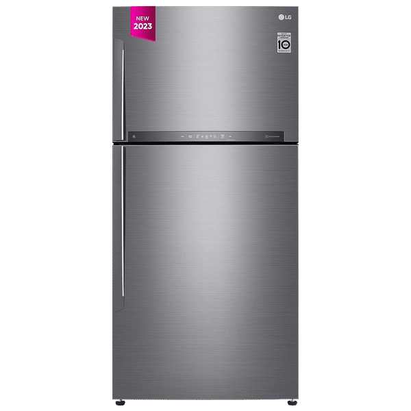LG 592 Litres 1 Star Frost Free Double Door Refrigerator with Smart Inverter Compressor (GR-H812HLHM, Platinum Silver)_1