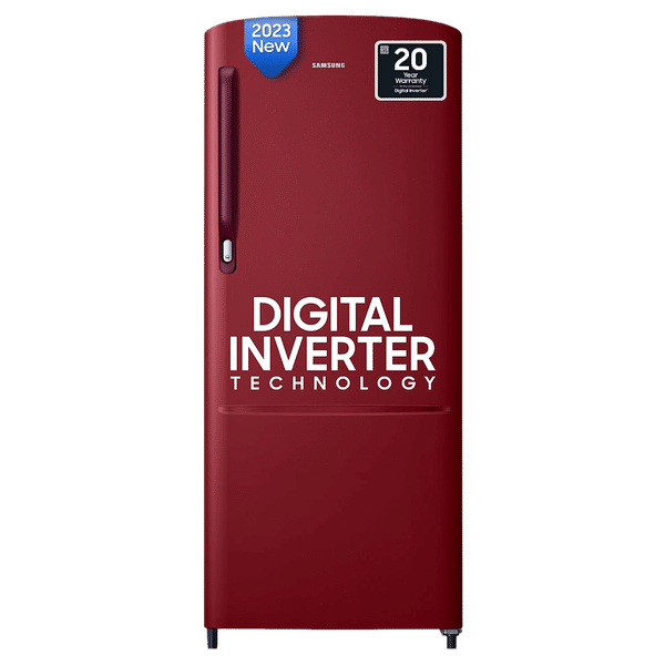 SAMSUNG 183 Litres 2 Star Direct Cool Single Door Refrigerator with Toughened Glass Shelves (RR20C2412RH/NL, Scarlet Red)_1