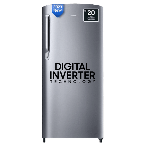 SAMSUNG 183 Litres 2 Star Direct Cool Single Door Refrigerator with Toughened Glass Shelves (RR20C2412GS/NL, Grey Silver)_1