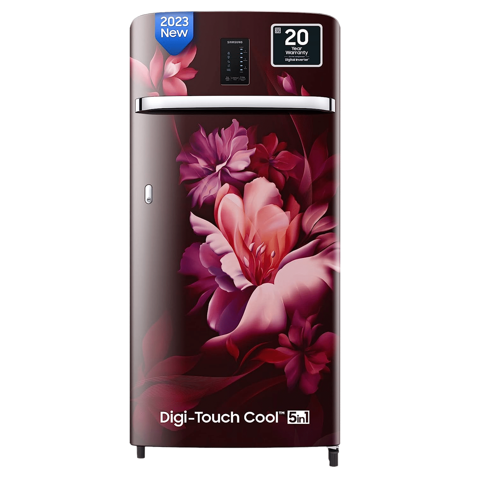 [For  ICICI Bank Credit Card EMI] SAMSUNG 189 Litres 4 Star Direct Cool Single Door Refrigerator (RR21C2E24RZ/HL, Midnight Blossom Red)