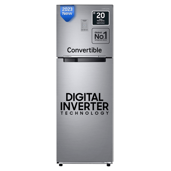 SAMSUNG 256 Litres 2 Star Frost Free Double Door Refrigerator with Convertible 3-in-1 Mode (RT30C3742S9/HL, Refined Inox)_1