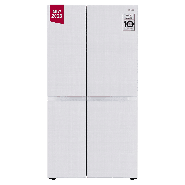 LG 655 Litres Side by Side Refrigerator with Smart Diagnosis (GL-B257DLWX, Linen White)_1