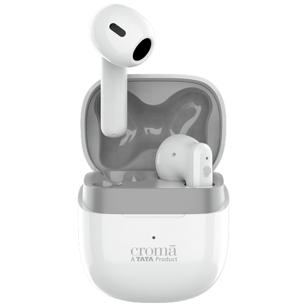 Croma CRSE024EPA301501 TWS Earbuds with Environmental Noise Cancellation (IPX4 Waterproof, Fast Charging, White and Grey)_1