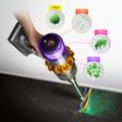 dyson V15 Detect 240W Cordless Dry Vacuum Cleaner with Anti-tangle Technology (LCD Screen, Yellow & Nickel)_4