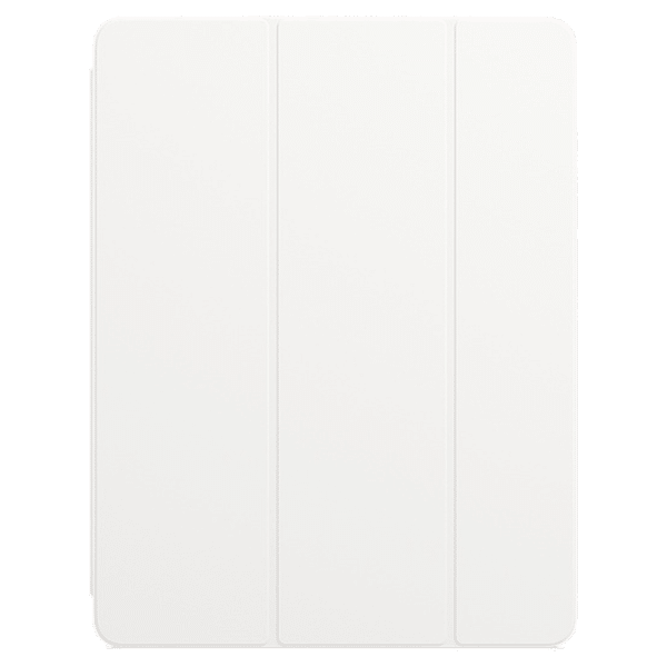 Apple Polyurethan Smart Folio Cover for Apple iPad Pro 12.9 Inch (3rd & 4th Gen) (Front & Back Protection, White)_1