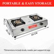 Fabiano FAB2BRSMSMART 2 Burner Manual Gas Stove (Stainless Steel Drip Tray, Silver)_2