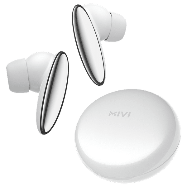 Mivi DuoPods N6 TEDPN6WT TWS Earbuds with AI Noise Cancellation (IPX4 Water Resistant, 13mm Electroplated Drivers, White)_1