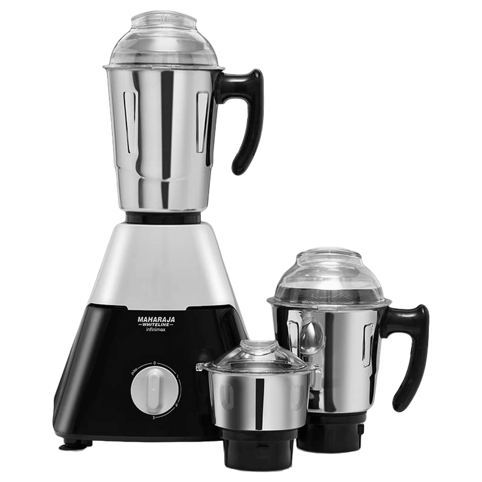 MAHARAJA WHITELINE Infimax DLX 750 Watt 3 Jars Mixer Grinder (20000 RPM, Air Ventilation System, Black and Silver)