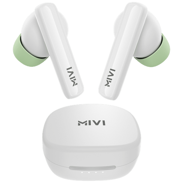Mivi DuoPods N2 TWS Earbuds with AI Noise Cancellation (IPX4 Water Resistant, Fast Charging, White)_1