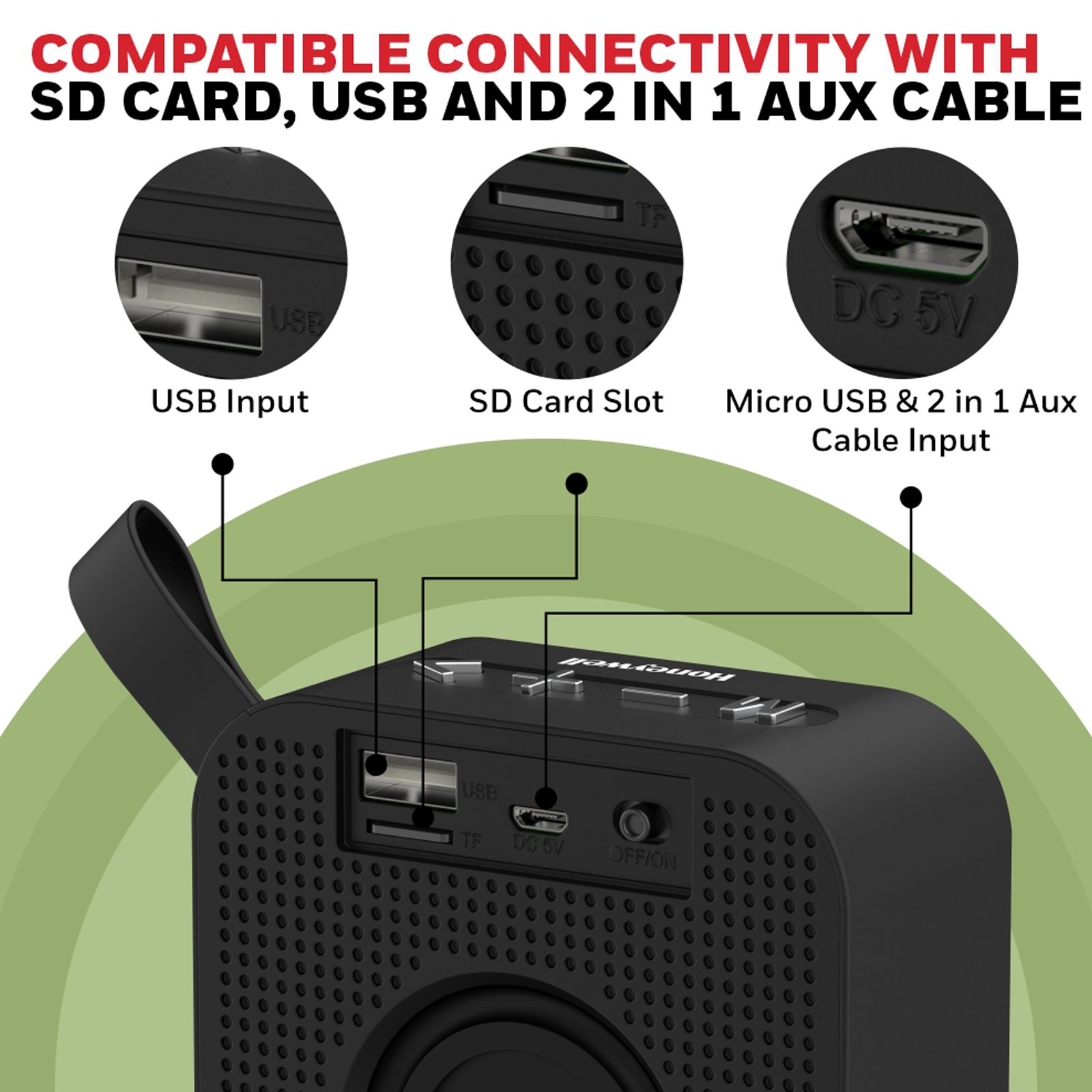 Buy Honeywell Moxie V100 3W Portable Bluetooth Speaker (IPX4 Water ...