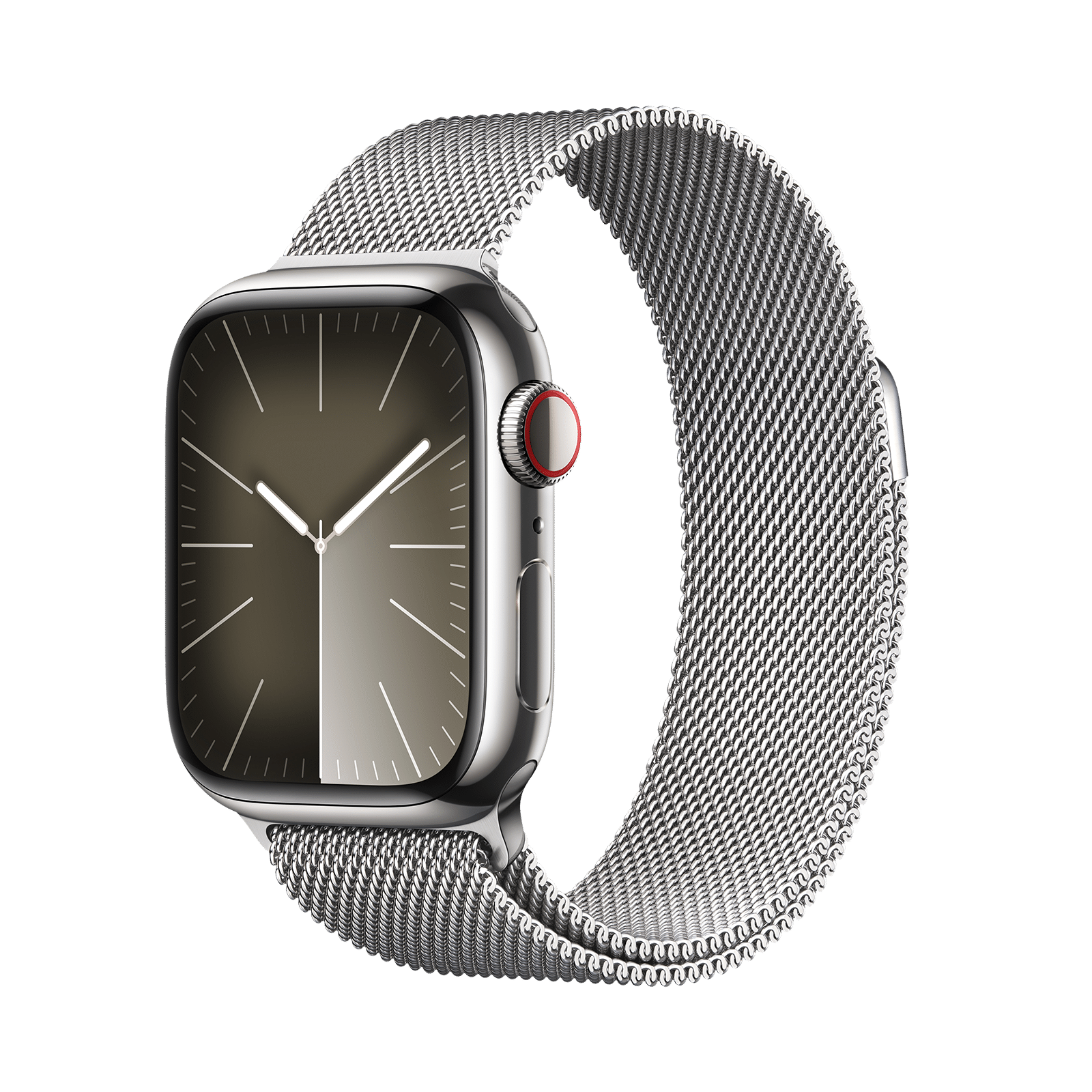 Apple Watch Series 9 GPS+Cellular with Silver Milanese Loop - S/M (41mm Display, Silver Stainless Steel Case)