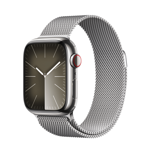 Apple Watch Series 9 GPS+Cellular with Silver Milanese Loop - S/M (41mm Display, Silver Stainless Steel Case)_1