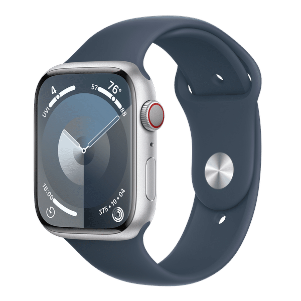 Apple Watch Series 9 GPS+Cellular with Storm Blue Sport Band - M/L (45mm Display, Silver Aluminium Case)_1