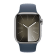 Apple Watch Series 9 GPS+Cellular with Storm Blue Sport Band - S/M (41mm Display, Silver Stainless Steel Case)_2
