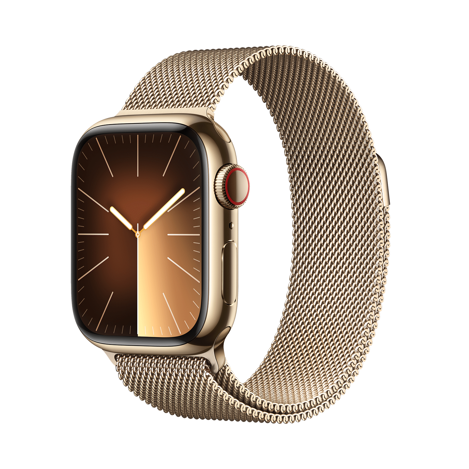 Apple Watch Series 9 GPS+Cellular with Gold Milanese Loop - S/M (41mm Display, Gold Stainless Steel Case)