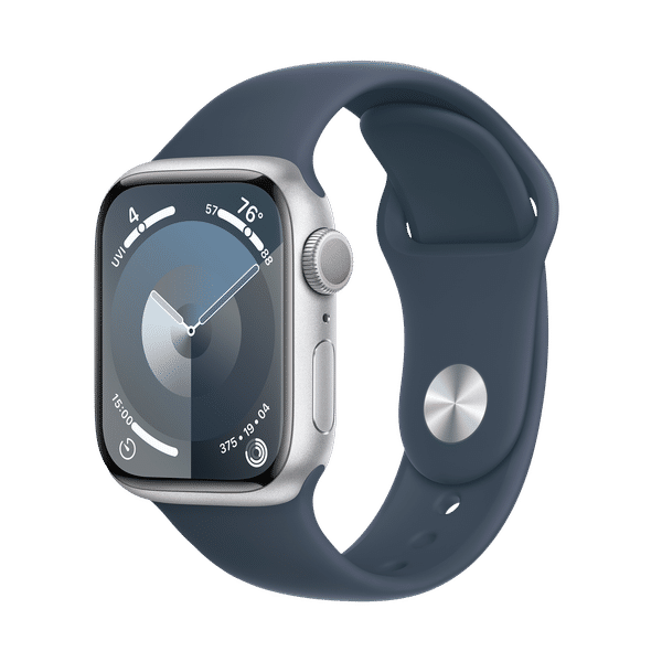Apple Watch Series 9 GPS with Storm Blue Sport Band - S/M (41mm Display, Silver Aluminium Case)_1