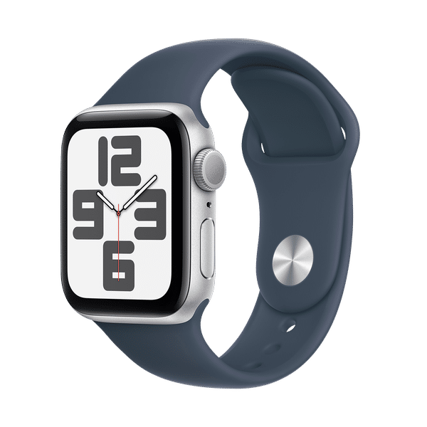 Apple Watch SE GPS with Storm Blue Sport Band - S/M (40mm Display, Silver Aluminium Case)_1