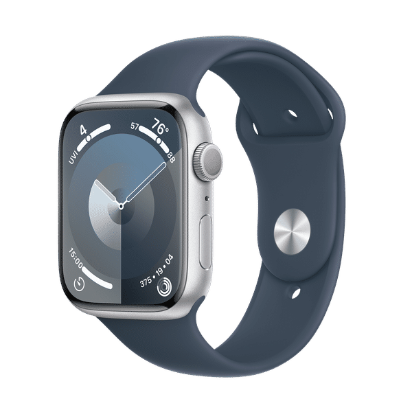 Apple Watch Series 9 GPS with Storm Blue Sport Band - S/M (45mm Display, Silver Aluminium Case)_1