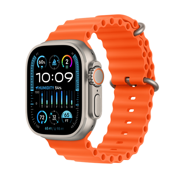 Apple Watch Ultra 2 GPS+Cellular with Orange Ocean Band - M/L (49mm Display, Titanium Case)_1