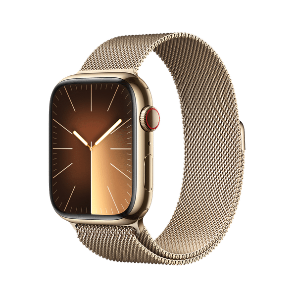 Apple Watch Series 9 GPS+Cellular with Gold Milanese Loop - M/L (45mm Display, Gold Stainless Steel Case)_1