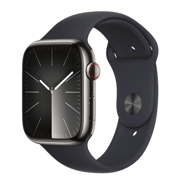 Apple Watch Series 9 GPS+Cellular with Midnight Sport Band - S/M (45mm Display, Graphite Stainless Steel Case)_1
