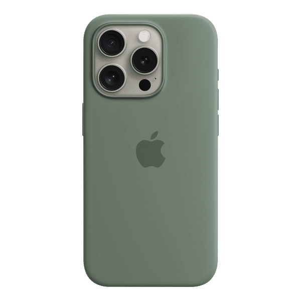 Apple Soft Silicone Back Cover for Apple iPhone 15 Pro (MagSafe Charging Support, Cypress)_1