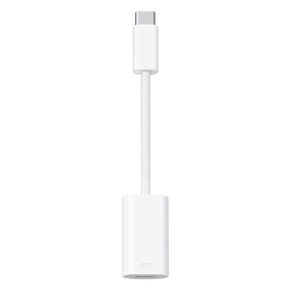 Apple Type C to Lightning Adapter (Durable Braided, White)_1