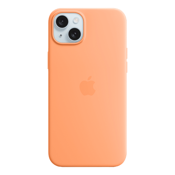 Apple Soft Silicone Back Cover for Apple iPhone 15 Plus (MagSafe Charging Support, Orange Sorbet)_1