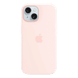 Apple Soft Silicone Back Cover for Apple iPhone 15 (MagSafe Charging Support, Light Pink)_1