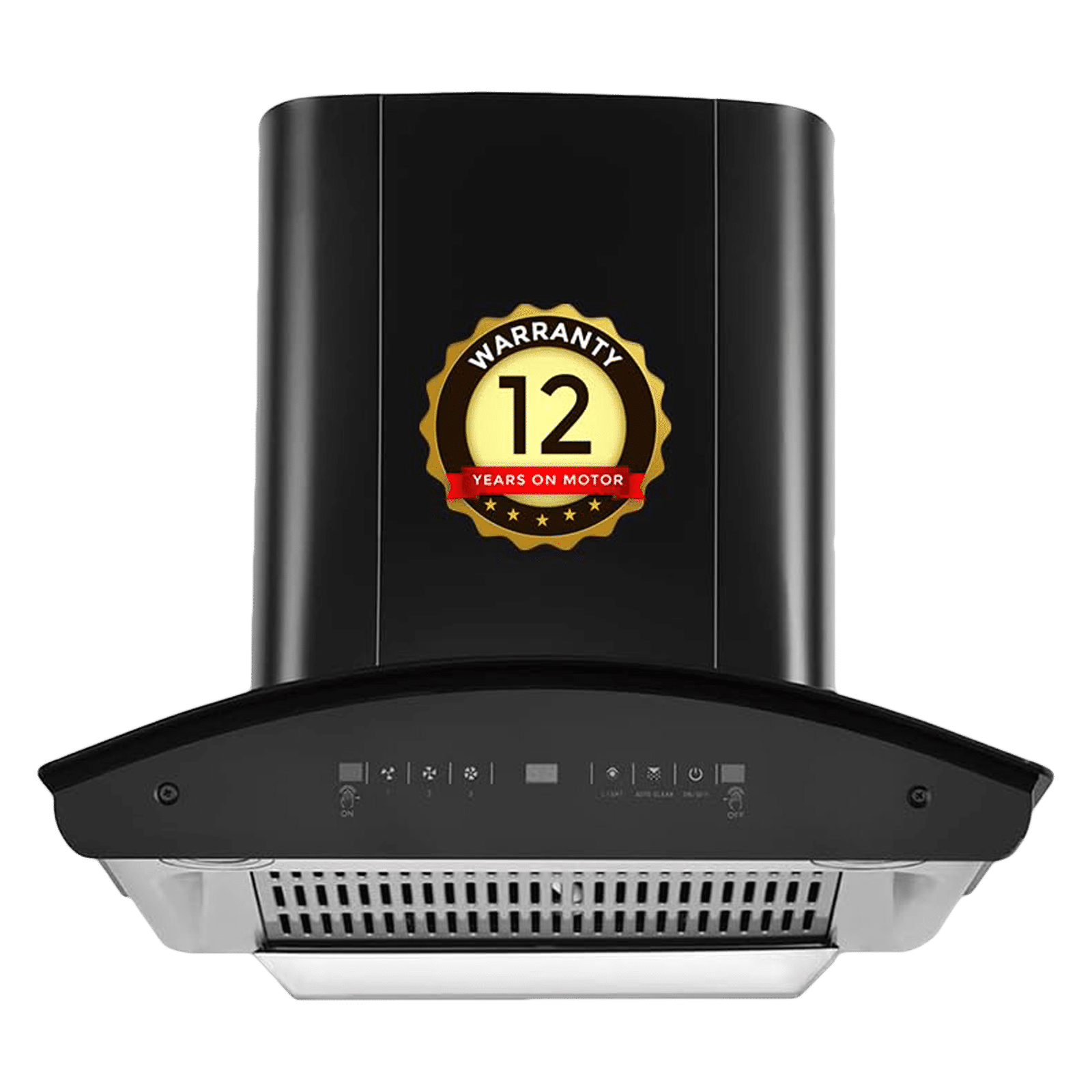 BLOWHOT Evana S BAC MS 60cm 1200m3/hr Ducted Auto Clean Wall Mounted Chimney with Motion Sensor (Black)