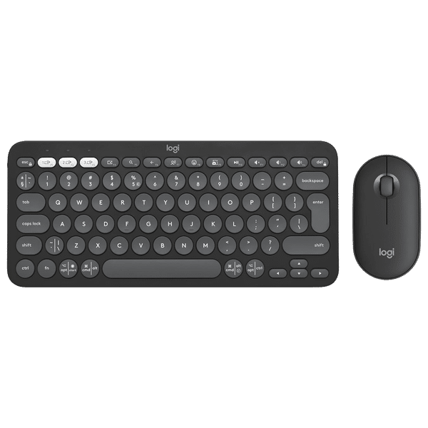 logitech Pebble 2 Wireless Keyboard and Mouse Combo (Quiet and Customizable, Graphite)_1