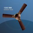 LUMINOUS Deltoid 120cm Sweep 3 Blade Ceiling Fan (5 Speed Settings, F05DELTIDEGD, Espresso Gold)_4