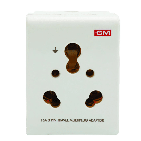 GM Modular 16 Amp 3 Pin Multi Plug Adapter (3050, Black)_1