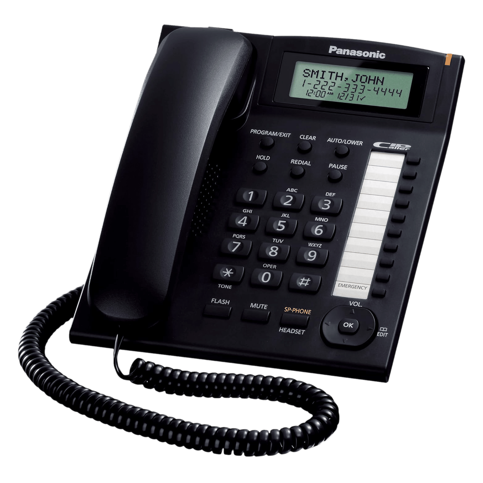 Panasonic Corded Phone (KX-TS880, Black)