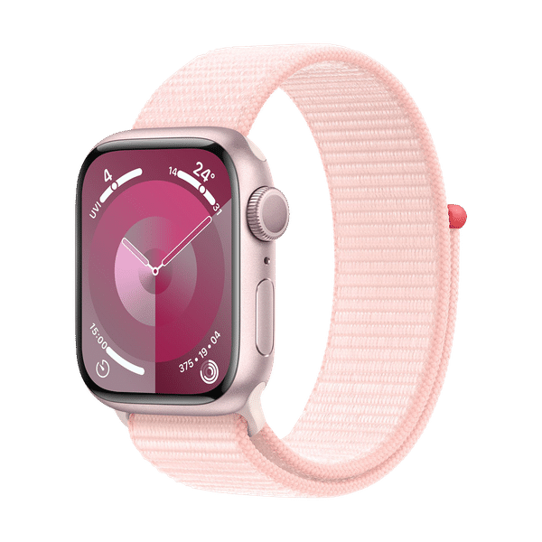 Apple Watch Series 9 GPS with Light Pink Sport Loop - S/M (41mm Display, Pink Aluminium Case)_1