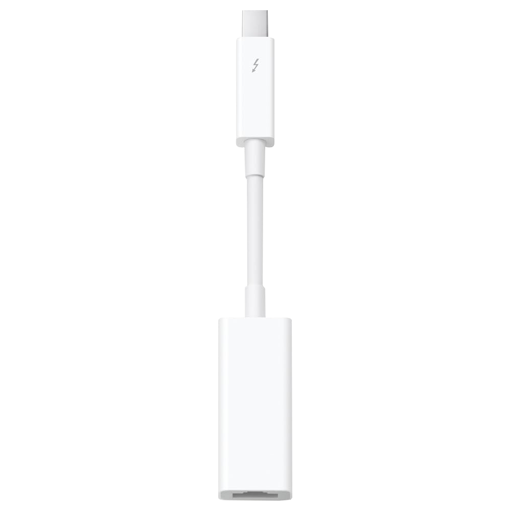 Apple Thunderbolt to Gigabit Ethernet Adapter (100 Mbps Cable Speed, White)