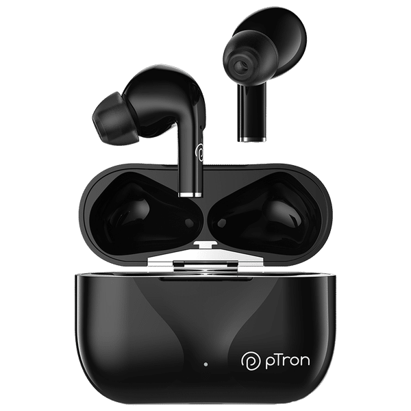 pTron Basspods P181 TWS Earbuds with Passive Noise Cancellation (IPX4 Water Resistant, 32 Hours Playtime, Black)_1