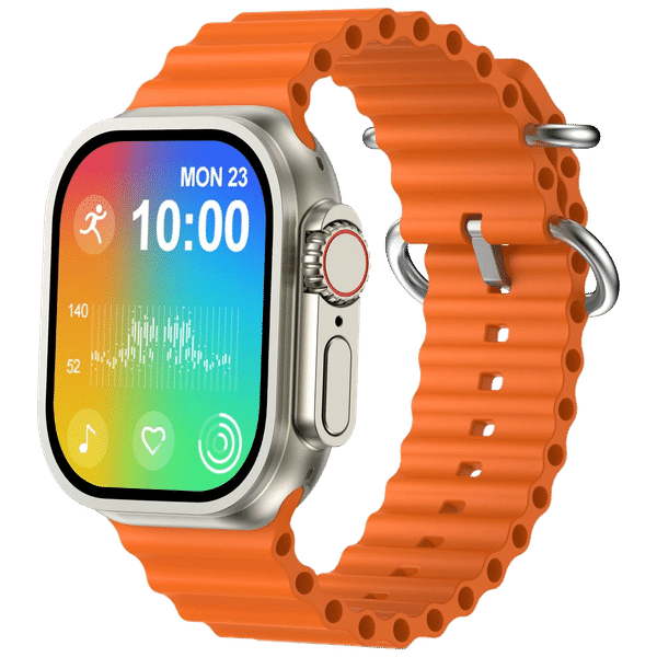 pebble Cosmos Engage Smartwatch with Bluetooth Calling (49.5mm IPS Display, IP67 Water Resistant, Salamander Orange Strap)_1
