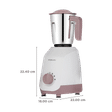 BAJAJ Ninja Series Gracio Lilac 500 Watt 3 Jars Mixer Grinder (20000 RPM, Pulse Mode, White and Lilac)_3